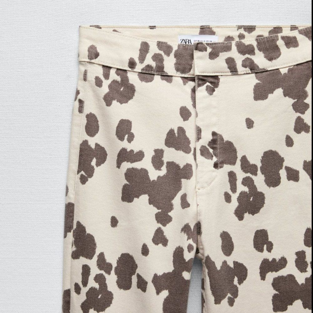 FLARED SKINNY JEGGINGS BROWN / WHITE - Picture 4 of 4